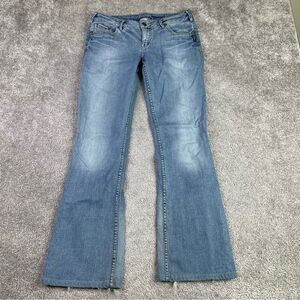 Silver Jeans Lael Women's 29X30.5 Blue Bootcut Low Rise Light Demin Stretch